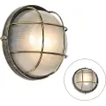 QAZQA Industriell utendørs vegglampe antikkgull IP44 - Hanneke