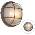 QAZQA Industriell utendørs vegglampe rustbrun IP44 - Hanneke