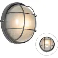 QAZQA Industriell utendørs vegglampe mørk grå IP44 - Hanneke