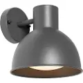 QAZQA Industriell utendørs vegglampe mørkegrå rund IP44 - Natas