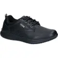 SKECHERS for man. 65693 Delson leather sneakers - Antigo black (47.5), Flat, 1 to 3 cm, Laces, Casual