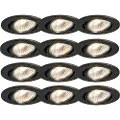 QAZQA Sett med 12 nedfelt spotlights svarte vippbare - Cisco