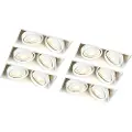 QAZQA Sett med 6 innfelte spotlights hvite GU10 tiltbare uten ramme 2-lys - Oneon