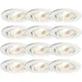 QAZQA Sett med 12 nedfelt spotlights hvite tiltbare - Cisco
