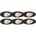 QAZQA Sett med 6 innfelt spotlights svart tiltbare - Cisco