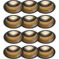 QAZQA Sett med 12 moderne nedfelt spotlights svart - Dept