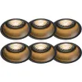 QAZQA Sett med 6 moderne nedfelt spotlights sort - Dept