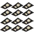 QAZQA Sett med 12 nedfelt spotlights svart AR111 justerbar 2-lys - Oneon