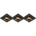 QAZQA Sett med 3 moderne innfelte spotlights sorte justerbare - Qure