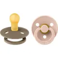 BIBS Smokk Colour 2 PACK Latex Round Dark Oak/Blush