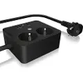 Icy Box Ib-mps2220b-ch Støpsel-adapter 1 Uttak 3-veis Støpseladapter