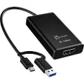 J5CREATE JVA11 - Videofangstadapter - USB 3.2 Gen 1, USB-C 3.2 Gen 1 - svart