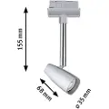 Paulmann 954.61, Spotlight på skinne, GU10, 1 ampuller, 10 W, 230 V, Kromfarget