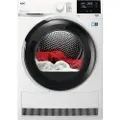 AEG TR819P4E, Frittstående, Frontmatet, Varme pumpe, Hvit, Knapper, Rotasjon, Riktig/Høyre