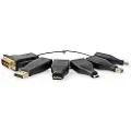 Nedis Gull Multiadapter Til Hdmi Hunn Dp/dvi/microhdmi/minihdmi/minidp/usb-c Pvc-belagt