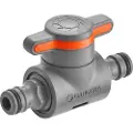 Gardena Coupling with Flow-Control Valve, valve, Dryppvanningssystem, Plast, Grå, Oransje, Hankjønn/hankjønn, 1 stykker