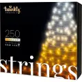 Twinkly Lysstripe - 250 appstyrte varm- til kaldhvite lysdioder, 20 meter, Svart ledning