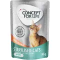 Concept for Life Sparepakke Concept for Life kornfri 48 x 85 g - Sterilised Cats Laks - i saus