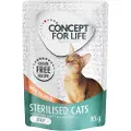 Concept for Life Sparepakke Concept for Life kornfri 48 x 85 g - Sterilised Cats Laks - i gelè