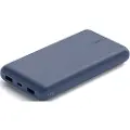 Belkin BoostCharge - Strømbank - 20000 mAh - 15 watt - 3 utgangskontakter (USB, 24 pin USB-C) - på kabel: USB-C - blå