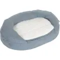 Zooplus Exclusive Oval Hundeseng Memory, Grå - L 72 x B 50 x H 20 cm
