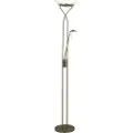 Brilliant Ollie - Torchiere floor lamp with reading light - LED x 2 - total: 22.5 W - klasse F - varmt hvitt lys - 3000 K - antikk messingfarge