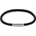 Calvin Klein for man. 35000101 Braided leather bracelet Wrapped & Braided black (OSFA), Casual, Stainless steel
