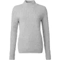 Chevalier Minley Mockneck Wool Pullover Women Light Grey Melange 44W