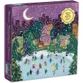 Galison Merry Moonlight Skaters 500 Piece Foil Puzzle