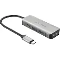 Hyper HD41-GL, USB 2.0 Type-C, Sort, Grå, HDMI, USB 2.0, USB Type-C, USB, 85 mm, 34 mm