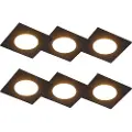 QAZQA Sett med 6 innfelte spotlights sort inkl. LED 3-trinns dimmbar IP65 - Simply