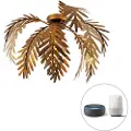 QAZQA Smart taklampe gull 45 cm rund inkl. Wifi G95 - Botanica