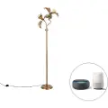 QAZQA Smart gulvlampe gull 187 cm inkl. 2 Wifi G95 - Botanica