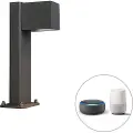 QAZQA Smart utendørs stålampe antrasitt 30 cm IP44 inkl. Wifi GU10 - Baleno