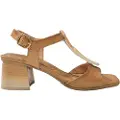 Hispanitas for woman. HV232811 Brown Iris Leather Sandals -Heel height 5cm (40), 5 to 8 cm, Buckle, Casual, Party