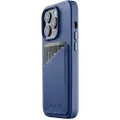 Troubadour Goods Limited Mujjo Full Leather Wallet Case for iPhone 14 Pro with Reinforced Cover and Card Pocket - Monaco Blue