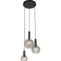 QAZQA Design pendellampe svart med røykglass 3-lys - Chico
