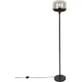 QAZQA Design gulvlampe sort med gull og røykglass - Kyan