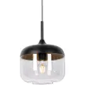 QAZQA Design Hengelampe Svart med Gull og Røykglass - Kyan