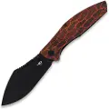 Bestech Lockness - Blackwash - G10 foldekniv, svart, oransje