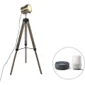 QAZQA Smart gulvlampe stativ tre med studiospot inkl. Wifi B35 - Braha