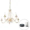 QAZQA Smart lysekrone hvit 5-lys inkl. Wifi B35 - Giuseppe