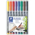 Staedtler Lumocolor - Fibertuppenn - permanent - assorterte farger - 1 mm - medium (en pakke 8)