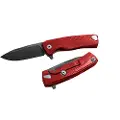 Lionsteel ROK Aluminium black foldekniv, rød