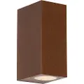 QAZQA Moderne utendørs vegglampe rustbrun plast 2-lys - Baleno