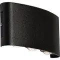 QAZQA Utendørs vegglampe sort inkl. LED 6-lys IP54 - Silly