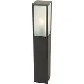 QAZQA Stående utendørslampe sort med ribbet glass 80 cm IP44 - Charlois