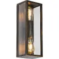 QAZQA Vintage vegglampe antikk gull 38 cm 2-lys IP44 - Charlois