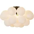 QAZQA Smart taklampe svart med opalt glass 4-lys inkl. 4 WiFi G9 - Uvas