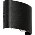 QAZQA Utendørs vegglampe sort inkl. LED 4-lys IP54 - Silly